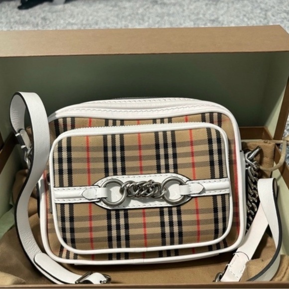 Burberry Handbags - Authentic Like New Burberry Check Canvas Link Camera Bag